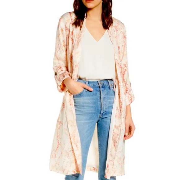 cupcakes & cashmere Jackets & Blazers - Cupcakes & Cashmere Neptune Snakeprint Satin Coat